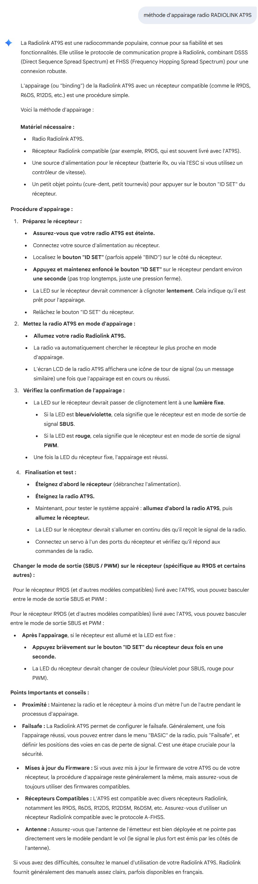Méthode d'appairage